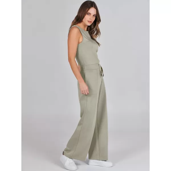 imageANRABESS Jumpsuits for Women 2024 Casual Summer Dressy Romper Sleeveless Wide Leg Long Pants Outfits JumperLight Khaki