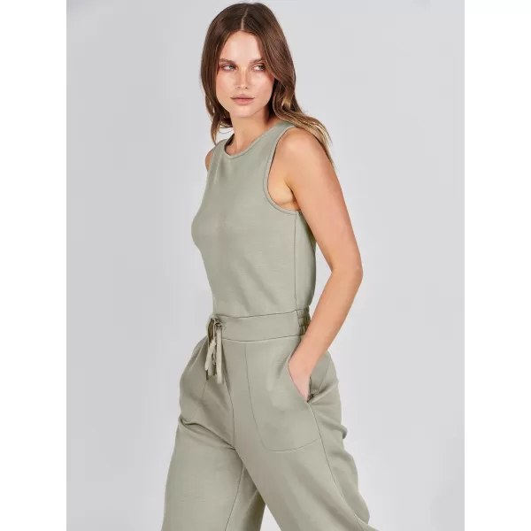 imageANRABESS Jumpsuits for Women 2024 Casual Summer Dressy Romper Sleeveless Wide Leg Long Pants Outfits JumperLight Khaki