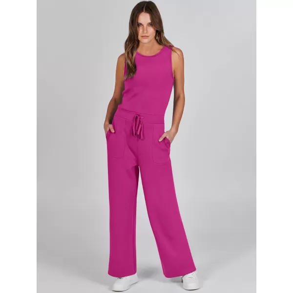 imageANRABESS Jumpsuits for Women 2024 Casual Summer Dressy Romper Sleeveless Wide Leg Long Pants Outfits JumperRose