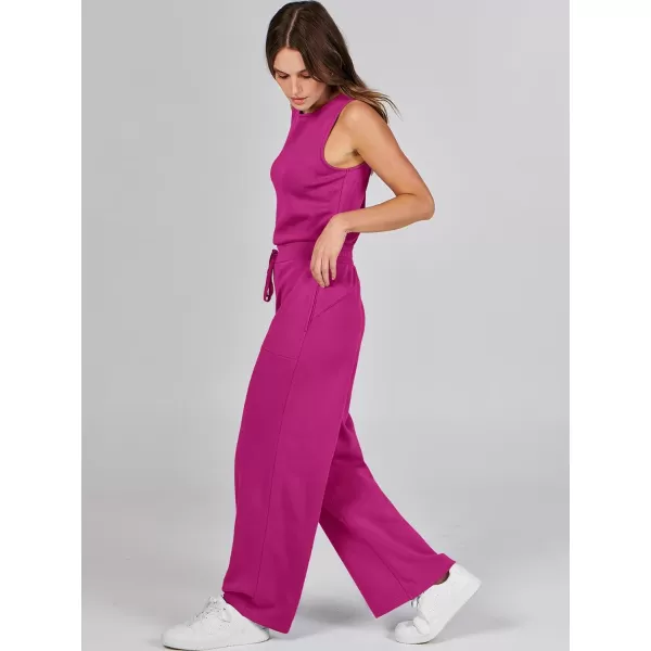 imageANRABESS Jumpsuits for Women 2024 Casual Summer Dressy Romper Sleeveless Wide Leg Long Pants Outfits JumperRose