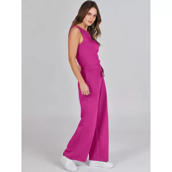 imageANRABESS Jumpsuits for Women 2024 Casual Summer Dressy Romper Sleeveless Wide Leg Long Pants Outfits JumperRose