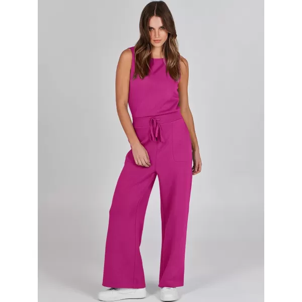 imageANRABESS Jumpsuits for Women 2024 Casual Summer Dressy Romper Sleeveless Wide Leg Long Pants Outfits JumperRose