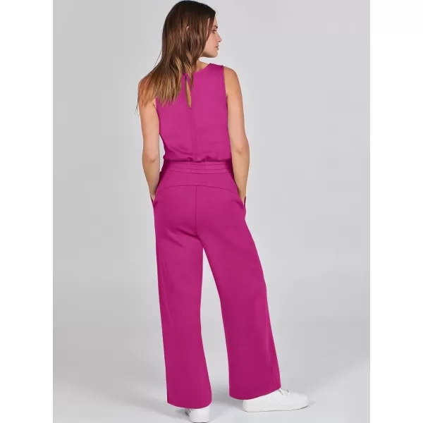 imageANRABESS Jumpsuits for Women 2024 Casual Summer Dressy Romper Sleeveless Wide Leg Long Pants Outfits JumperRose
