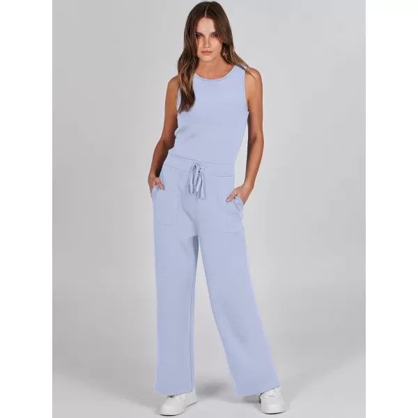 imageANRABESS Jumpsuits for Women 2024 Casual Summer Dressy Romper Sleeveless Wide Leg Long Pants Outfits JumperSky Blue