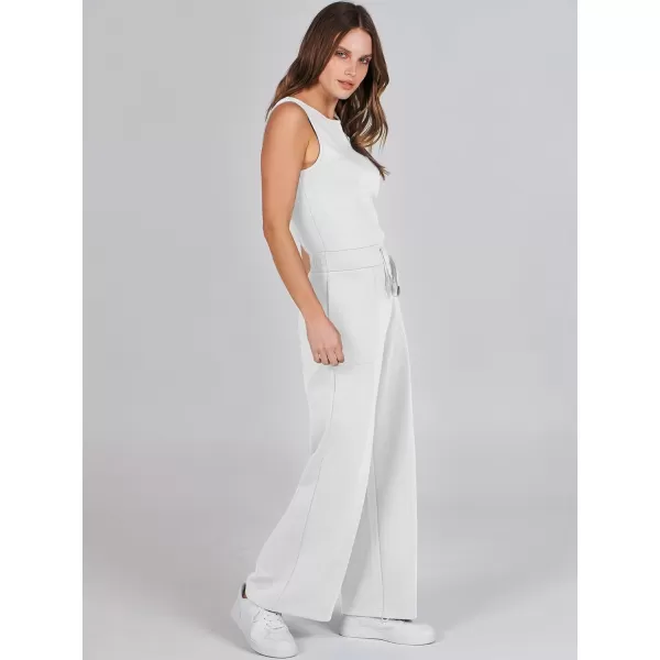 imageANRABESS Jumpsuits for Women 2024 Casual Summer Dressy Romper Sleeveless Wide Leg Long Pants Outfits JumperWhite