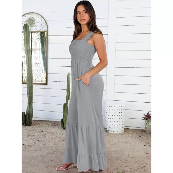 imageANRABESS Jumpsuits for Women Casual Jumpers Summer Sleeveless Loose High Waist Wide Leg Rompers with Pockets 2024Grey