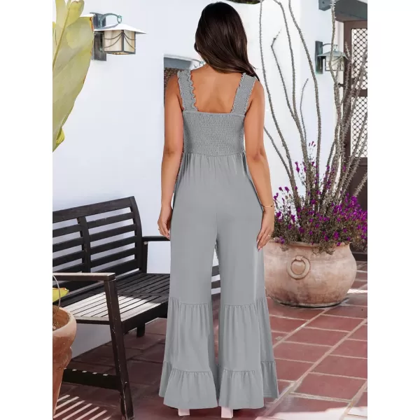 imageANRABESS Jumpsuits for Women Casual Jumpers Summer Sleeveless Loose High Waist Wide Leg Rompers with Pockets 2024Grey