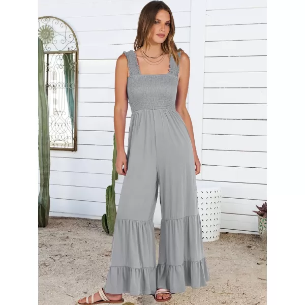 imageANRABESS Jumpsuits for Women Casual Jumpers Summer Sleeveless Loose High Waist Wide Leg Rompers with Pockets 2024Grey