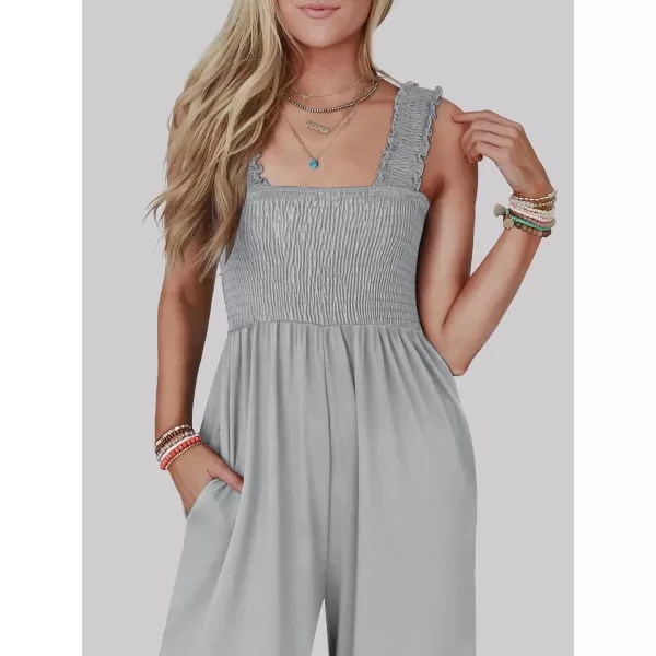imageANRABESS Jumpsuits for Women Casual Jumpers Summer Sleeveless Loose High Waist Wide Leg Rompers with Pockets 2024Grey