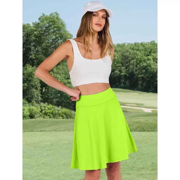 imageANRABESS Knee Length Skorts Skirts for Women with Pockets High Waisted Golf Tennis Skirts Casual Workout Builtin ShortsGreen