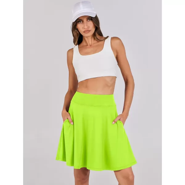 imageANRABESS Knee Length Skorts Skirts for Women with Pockets High Waisted Golf Tennis Skirts Casual Workout Builtin ShortsGreen