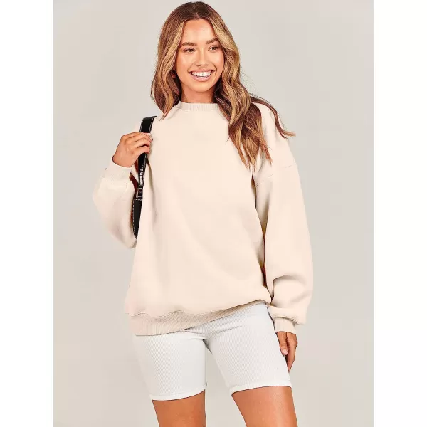 imageANRABESS Oversized Sweatshirt for Women Fleece Long Sleeve Crewneck Casual Pullover Top Fall 2023 Trendy ClothesApricot