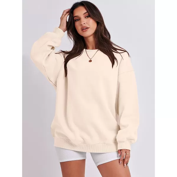 imageANRABESS Oversized Sweatshirt for Women Fleece Long Sleeve Crewneck Casual Pullover Top Fall 2023 Trendy ClothesApricot