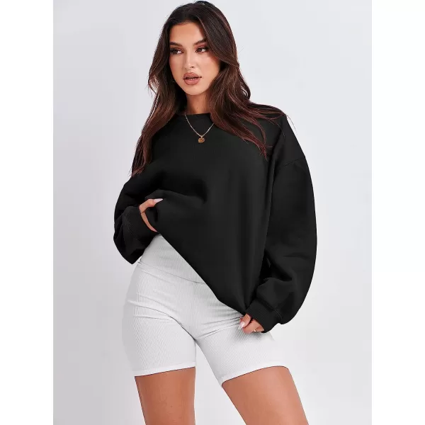 imageANRABESS Oversized Sweatshirt for Women Fleece Long Sleeve Crewneck Casual Pullover Top Fall 2023 Trendy ClothesBlack
