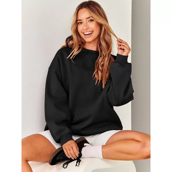 imageANRABESS Oversized Sweatshirt for Women Fleece Long Sleeve Crewneck Casual Pullover Top Fall 2023 Trendy ClothesBlack