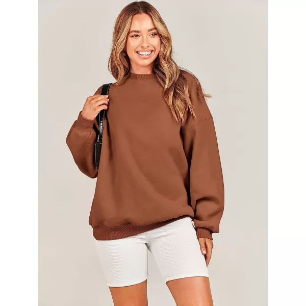 imageANRABESS Oversized Sweatshirt for Women Fleece Long Sleeve Crewneck Casual Pullover Top Fall 2023 Trendy ClothesCaramel