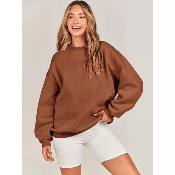 imageANRABESS Oversized Sweatshirt for Women Fleece Long Sleeve Crewneck Casual Pullover Top Fall 2023 Trendy ClothesCaramel