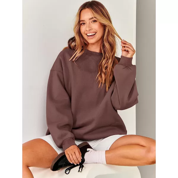 imageANRABESS Oversized Sweatshirt for Women Fleece Long Sleeve Crewneck Casual Pullover Top Fall 2023 Trendy ClothesCoffee