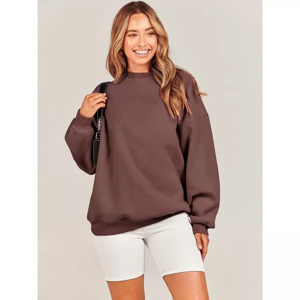 imageANRABESS Oversized Sweatshirt for Women Fleece Long Sleeve Crewneck Casual Pullover Top Fall 2023 Trendy ClothesCoffee