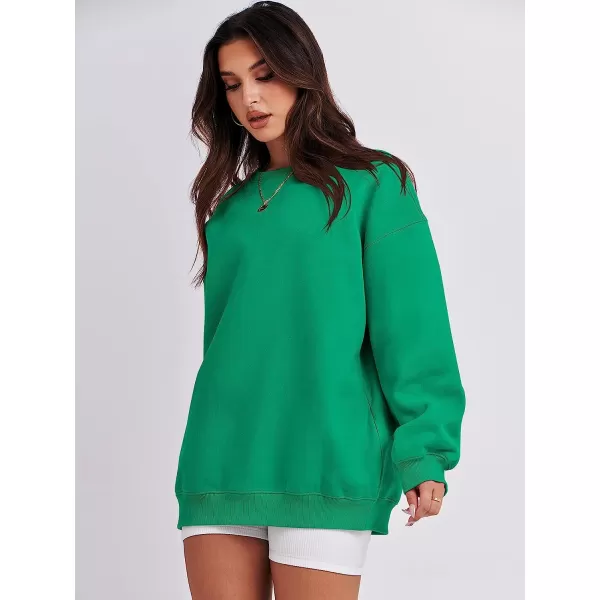 imageANRABESS Oversized Sweatshirt for Women Fleece Long Sleeve Crewneck Casual Pullover Top Fall 2023 Trendy ClothesGrass