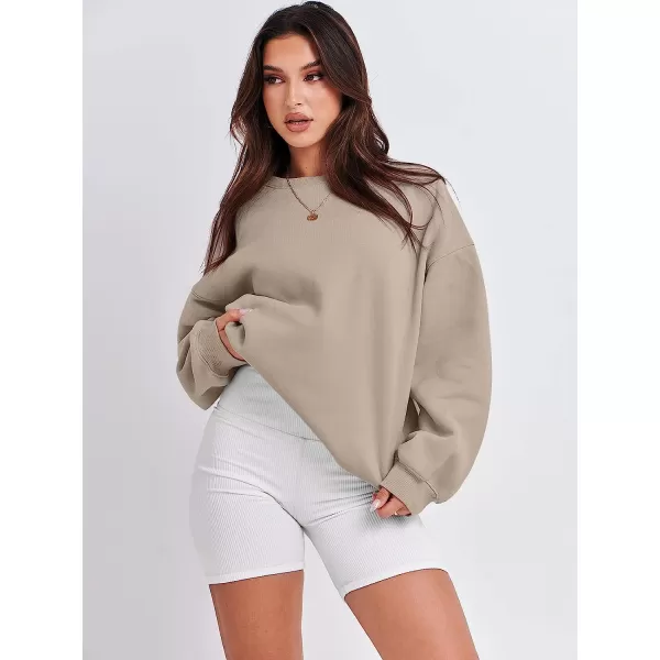 imageANRABESS Oversized Sweatshirt for Women Fleece Long Sleeve Crewneck Casual Pullover Top Fall 2023 Trendy ClothesLight Brown