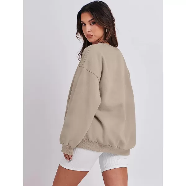 imageANRABESS Oversized Sweatshirt for Women Fleece Long Sleeve Crewneck Casual Pullover Top Fall 2023 Trendy ClothesLight Brown