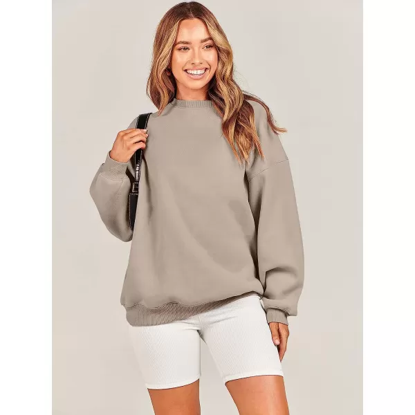 imageANRABESS Oversized Sweatshirt for Women Fleece Long Sleeve Crewneck Casual Pullover Top Fall 2023 Trendy ClothesLight Brown