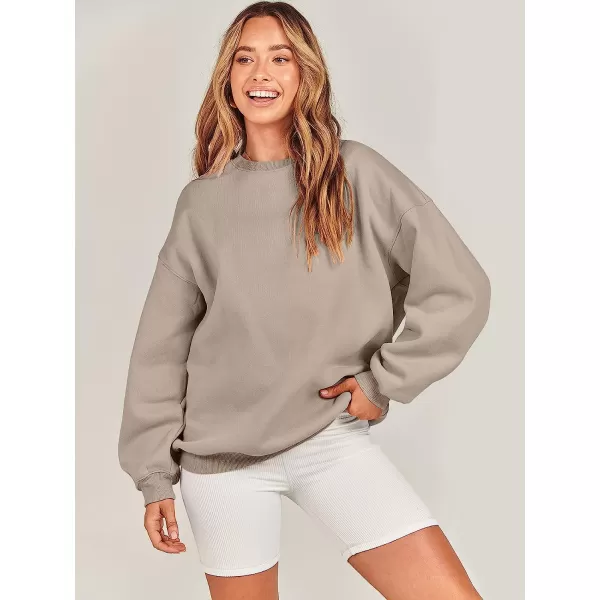 imageANRABESS Oversized Sweatshirt for Women Fleece Long Sleeve Crewneck Casual Pullover Top Fall 2023 Trendy ClothesLight Brown