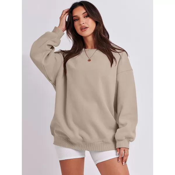 imageANRABESS Oversized Sweatshirt for Women Fleece Long Sleeve Crewneck Casual Pullover Top Fall 2023 Trendy ClothesLight Brown