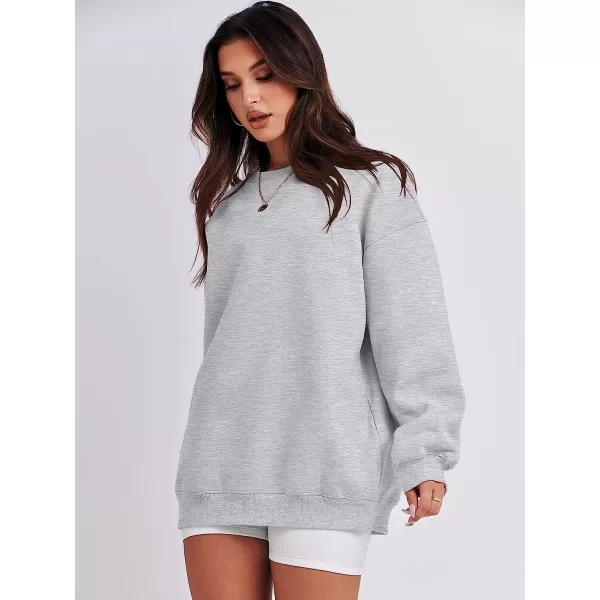 imageANRABESS Oversized Sweatshirt for Women Fleece Long Sleeve Crewneck Casual Pullover Top Fall 2023 Trendy ClothesLight Gray