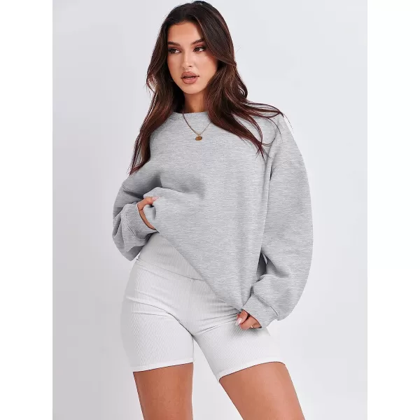 imageANRABESS Oversized Sweatshirt for Women Fleece Long Sleeve Crewneck Casual Pullover Top Fall 2023 Trendy ClothesLight Gray