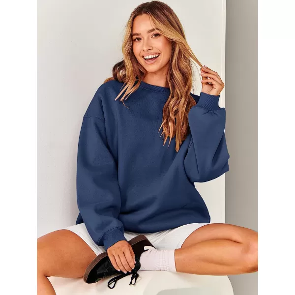imageANRABESS Oversized Sweatshirt for Women Fleece Long Sleeve Crewneck Casual Pullover Top Fall 2023 Trendy ClothesNavy Blue