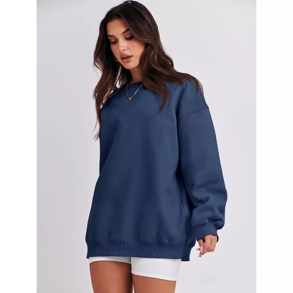imageANRABESS Oversized Sweatshirt for Women Fleece Long Sleeve Crewneck Casual Pullover Top Fall 2023 Trendy ClothesNavy Blue