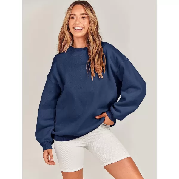 imageANRABESS Oversized Sweatshirt for Women Fleece Long Sleeve Crewneck Casual Pullover Top Fall 2023 Trendy ClothesNavy Blue