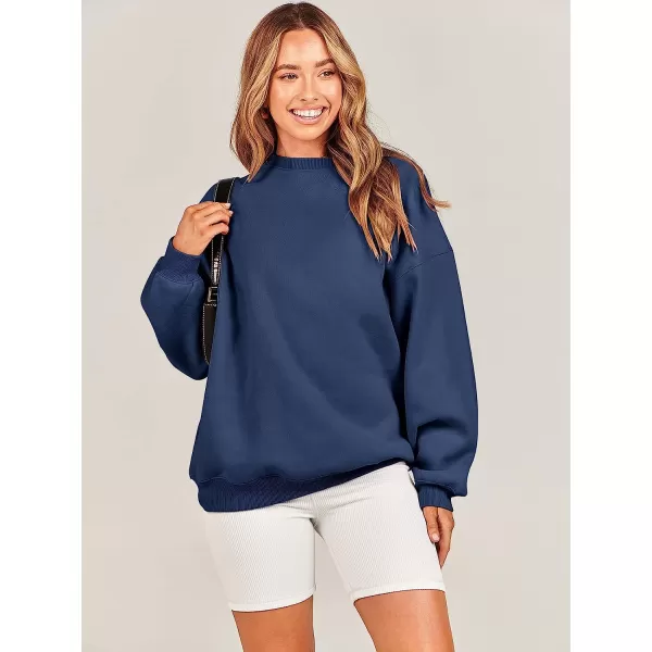 imageANRABESS Oversized Sweatshirt for Women Fleece Long Sleeve Crewneck Casual Pullover Top Fall 2023 Trendy ClothesNavy Blue