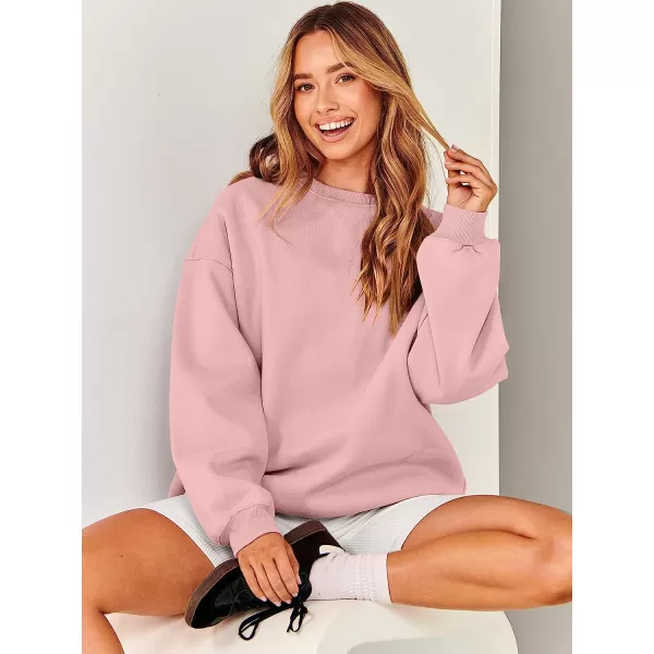 imageANRABESS Oversized Sweatshirt for Women Fleece Long Sleeve Crewneck Casual Pullover Top Fall 2023 Trendy ClothesPink