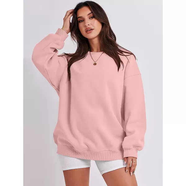 imageANRABESS Oversized Sweatshirt for Women Fleece Long Sleeve Crewneck Casual Pullover Top Fall 2023 Trendy ClothesPink