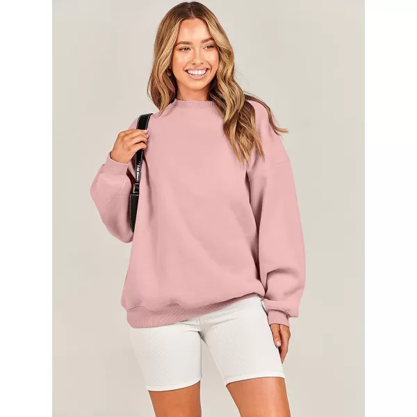 imageANRABESS Oversized Sweatshirt for Women Fleece Long Sleeve Crewneck Casual Pullover Top Fall 2023 Trendy ClothesPink
