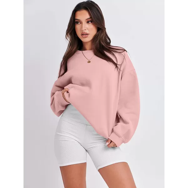 imageANRABESS Oversized Sweatshirt for Women Fleece Long Sleeve Crewneck Casual Pullover Top Fall 2023 Trendy ClothesPink
