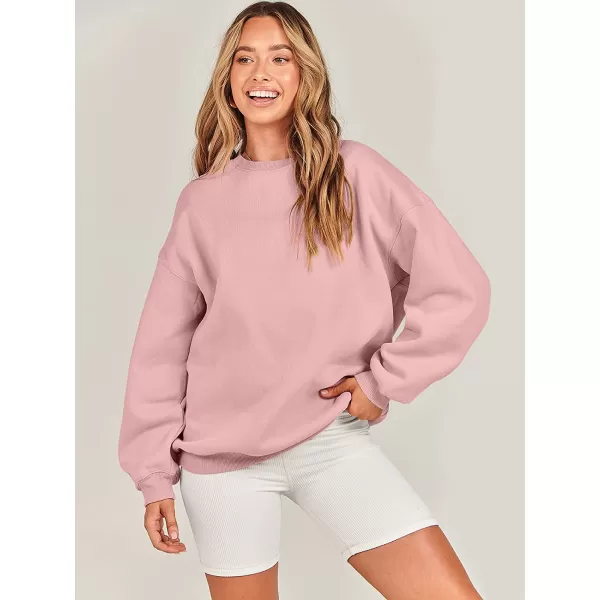 imageANRABESS Oversized Sweatshirt for Women Fleece Long Sleeve Crewneck Casual Pullover Top Fall 2023 Trendy ClothesPink