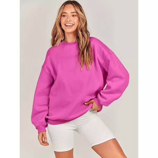 imageANRABESS Oversized Sweatshirt for Women Fleece Long Sleeve Crewneck Casual Pullover Top Fall 2023 Trendy ClothesRose