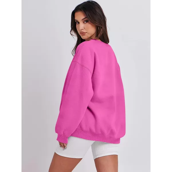 imageANRABESS Oversized Sweatshirt for Women Fleece Long Sleeve Crewneck Casual Pullover Top Fall 2023 Trendy ClothesRose