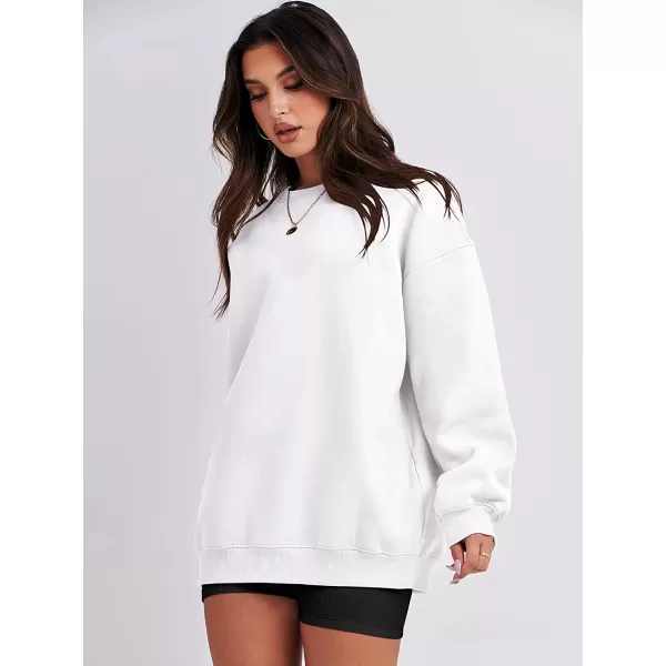 imageANRABESS Oversized Sweatshirt for Women Fleece Long Sleeve Crewneck Casual Pullover Top Fall 2023 Trendy ClothesWhite