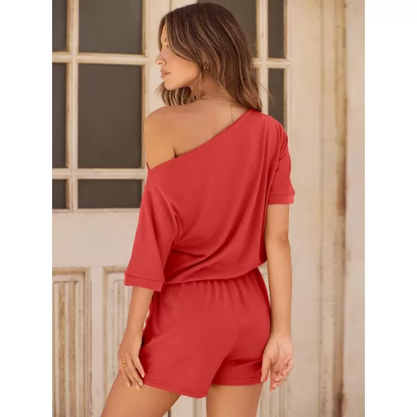 imageANRABESS Rompers for Women Summer 2024 Casual One Piece Jumpsuits Short Pants Fashion Outfits Clothes Loungewear Pockets05 Peach