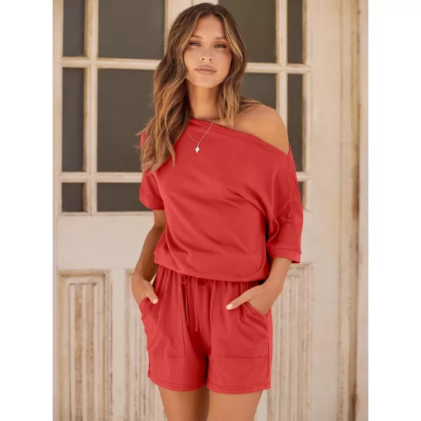 imageANRABESS Rompers for Women Summer 2024 Casual One Piece Jumpsuits Short Pants Fashion Outfits Clothes Loungewear Pockets05 Peach