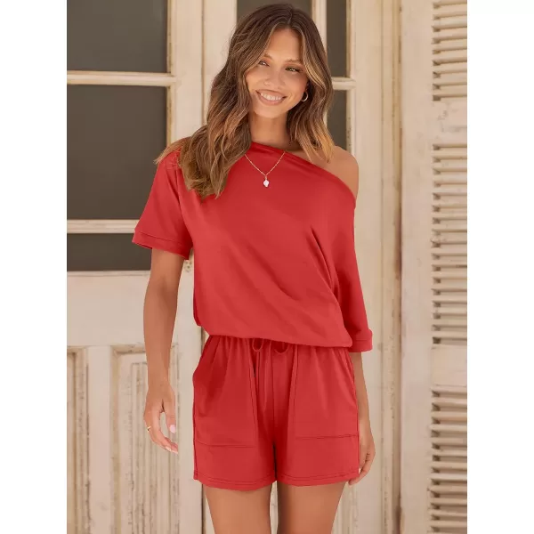 imageANRABESS Rompers for Women Summer 2024 Casual One Piece Jumpsuits Short Pants Fashion Outfits Clothes Loungewear Pockets05 Peach