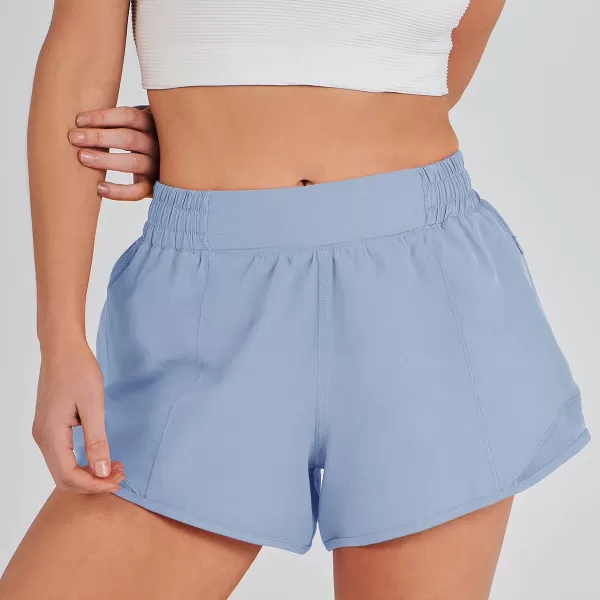 imageANRABESS Running Shorts for Women Quick Dry Athletic Sports Shorts Lightweight Active Workout Gym Shorts with Zip PocketBaby Blue
