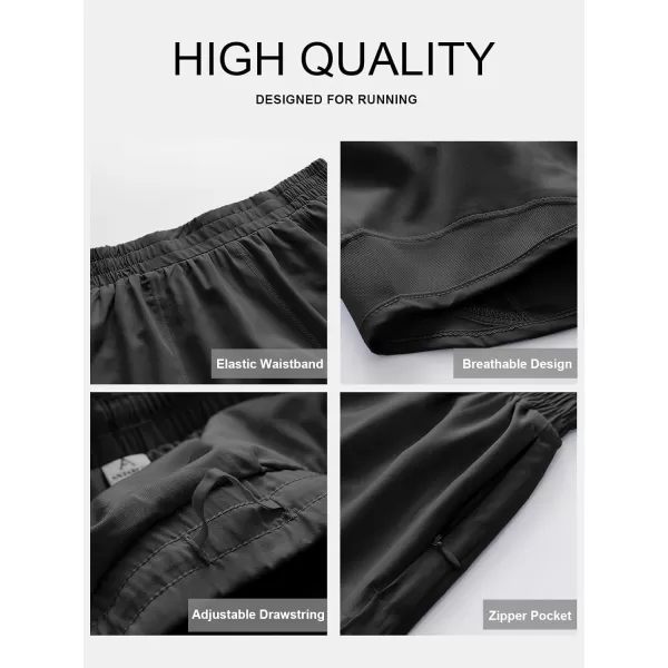 imageANRABESS Running Shorts for Women Quick Dry Athletic Sports Shorts Lightweight Active Workout Gym Shorts with Zip PocketBlack