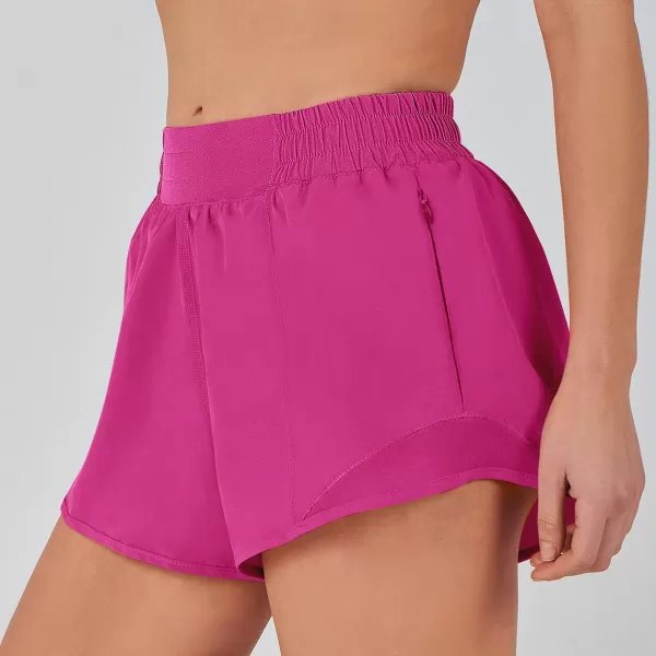 imageANRABESS Running Shorts for Women Quick Dry Athletic Sports Shorts Lightweight Active Workout Gym Shorts with Zip PocketHot Pink