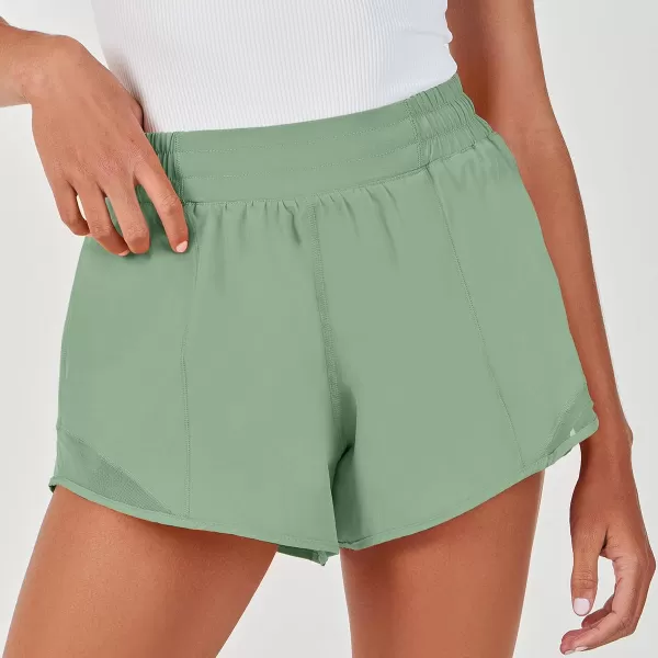 imageANRABESS Running Shorts for Women Quick Dry Athletic Sports Shorts Lightweight Active Workout Gym Shorts with Zip PocketLight Green